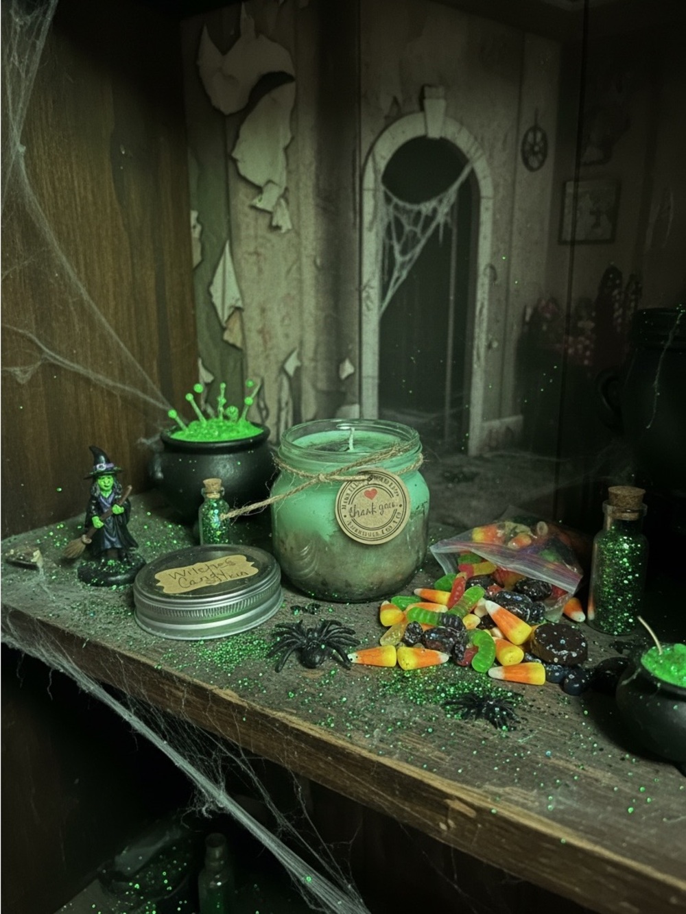 Handmade “Witches’ Candy,” 8 oz Soy Sweet Candy Scented Jar Candle-NWT - Picture 2 of 4